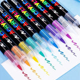 16 Colors Direct-liquid Acrylic Marker Pen Waterproof Pen Soft Brush Nib for Glass Stone Metal Glass Art Supplies Stationery