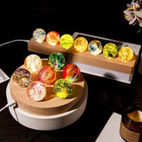 AOOKMIYA Fantasy Colorful Glass Star Ball Luminous Planet Astronomy Planets Ball Fantastic Style Home Decoration Cosmic Model Xmas Gift