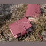 A9 First Layer Cowhide Notepad Three-ring Mini Loose-leaf Handbook Notebook  Craft Supplies  Vintage Stationery School Supplies