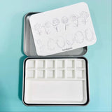 AOOKMIYA Watercolor Palette Ceramic 6/12 Grid Watercolor Palette Box Travel Portable Paint Tray Artist's Painting Art Supplies