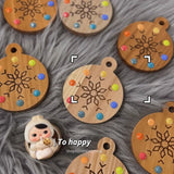 AOOKMIYA New Wooden Palette Round Snowflake Shape Watercolor Paint Tray Portable Pendant Palette Art Student Painting Supplies