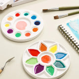 AOOKMIYA Portable Ceramic Palette Round Flower Multi-grid Palette Paint Tray Gouache Watercolor Paint Painting Art Supplies