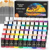 Shuttle Art Acrylic Paint 50 Colors Acrylic Paint Set 2oz 60ml Bottles Rich Pigments Water Proof Premium for Artists Beginners