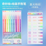 198/6 PCS Drawing Highlighter Morandi Gel Pen Student Diary Scrapbook Painting DIY Gel Pen Office School Supplies Stationery