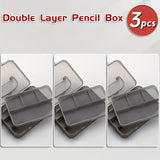 AOOKMIYA 1/2/3pcs Large Capacity Storage Painting Layer Double Pencil Box,Stackable for Brush Drawing Pen Pencil for Students and Artists