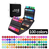 Dual Tip Brush Marker Pens with Fineliner  Brush Tip Pens Felt Tip Pens Set, Art Markers Watercolour Brush  Calligraphy Drawing