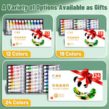 AOOKMIYA Acrylic Paint Set 12/18/24 Colors 5ml/0.17oz,Water-Proof Portable Art Rich Pigments for DlY Craft,Drawing,Painting,Canvas, Rock