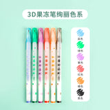 3D Three-dimensional Jelly Pen Color Gel Pen Student Cute Diy Multi-color Painting Pen Graffiti Ceramic Metal Glass Nail Pen