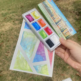 AOOKMIYA Russian White Night New Pearl Watercolor Paint 8-Color Full Block Set Shining Artist Solid Paint Beginner Drawing Art Supplies