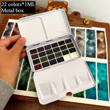 AOOKMIYA 22-color Rubens Artist Grade Layered Watercolor Paint Subpackage 0.5/1/2ML Portable Watercolor Box Sketching Art Supplies