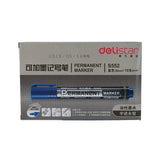 AOOKMIYA 10PCS/BOX Deli S552 Inkable Marker Permanent Marker Pen Paint Marker  Black Blue Red 3 Colors Ink Changeable Pen