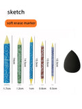 Paper Eraser Pen Set Art Gray Side Eraser Pen Drawing Supplies Professional Art Student Eraser Pen  Art Supplies for Artist