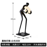 AOOKMIYA ART+ Creative Gifts Creative humanoid sculpture floor lamp ball designer exhibition hall living room lobby large figure FRP ornaments