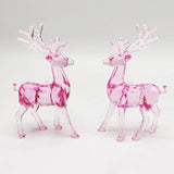 Acrylic Christmas Reindeer Ornaments Tabletop Decorations Holiday Table Crystal Elk Reindeer Sculpture Christmas Home Office