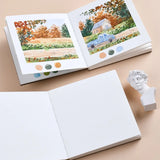 AOOKMIYA Travel Watercolor Book 300g Mini Portable Sketch Book Medium and Thick Texture PU Cover Art Student's Painting Art Supplies