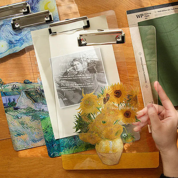 Transparent acrylic board clip Wallet Binder High-value Folder Board Test Paper Storage Artifact Students Exam Pad Writing Board
