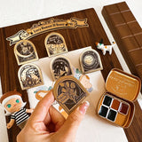 AOOKMIYA Watercolor Book Retro Metal Clip Travel Hand Ledger Fixed Clip Travel Portable Watercolor Box Clip Stationery Art Supplies