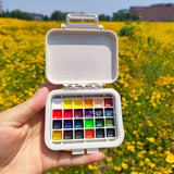 AOOKMIYA Empty Palette 24 Grids 0.5ML Watercolor Packed Paint Box Mini Moisturizing Sealed Box Student Travel Portable Art Supplies