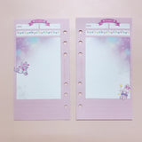 A6 Notebook Inside page 6 Ring Journal Spiral Replacement Journal Cute Note Book Weekly Grid Blank Diary Paper free shipping