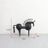 Decor Figurines Abstraction Horseradish Horse Figurine Metal Handicraft  Miniatures Artificial Animal Sculpture Home Decoration