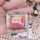 AOOKMIYA Empty Portable Watercolor Palette 12-grid Paint Box Mini Keychain Iron Box Paint Tray Student Travel Painting Art Supplies