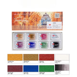 AOOKMIYA Russian White Night New Pearl Watercolor Paint 8-Color Full Block Set Shining Artist Solid Paint Beginner Drawing Art Supplies