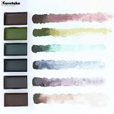 AOOKMIYA Japan Imported Kuretake Graphite Color Watercolor 6 Color Set Painting Material Matte Texture Pigment Artist's Art Supplies