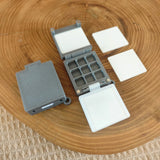 AOOKMIYA Empty Palette Portable Folding Watercolor Box 9 Compartments 0.5ML Paint Tray 3D Printing Travel Painting Artist's Art Supplies