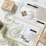 AOOKMIYA Wooden Rubber Stamp Retro Literary Style Flower and Plant Handbook Printing DIY Decoration Material Scrapbook Student Supplies