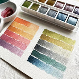 AOOKMIYA Portable 12 Colors Retro Solid Watercolor Set Basic Water Colour Pigment Pearl Sketch Paints for Artists Students Art Supplies AOOKMIYA.COM