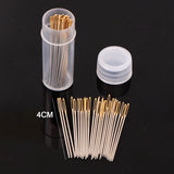 AOOKMIYA 30 PCS Cross Stitch Needles Gold Tail Needle Blunt Embroidery Needle Cross Stitch Needlework Tools Home DIY Sewing Needles