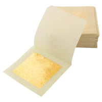 AOOKMIYA 24K Genuine Gold Leaf 50 sheets 99.99%  Gold Foil 4.33 X 4.33cm for Decoration,Art,Spa Makeup