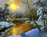 AOOKMIYA 218-378 Painting By Number Winter Landscape Home Decor For Unique Gift