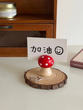 Cute Creative Mushroom Note Holder Desktop Note Organizer Office Multifunctional Supplies Tabletop Ornament  Display Stand