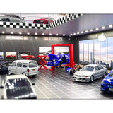 1/64 Scale Double-Layer LED Diorama Display Case for Model Cars - Garage Storage Cabinet with Lights, for Collectible Hobby