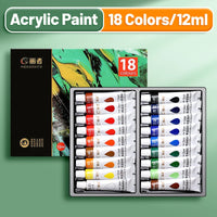 AOOKMIYA Vibrant Acrylic Paint Set 12/18/24/36 Colors,12ml/0.42oz Acrylic Painting Kit For Paper,Wood,Canvas,Rock,Ceramic,Clothes,DIY