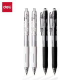 Deli 4pcs 0.5mm Black Ink Quick-drying Gel Pen Stationery Signing Pen Gift Office Supplies School Student Supplies