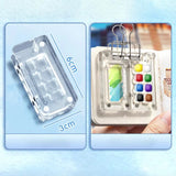 AOOKMIYA Empty Mini Acrylic Watercolor Palette Portable 8-compartment Paint Box with Clip Travel Painting Paint Tray Artist Art Supplies