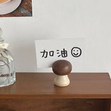 Cute Creative Mushroom Note Holder Desktop Note Organizer Office Multifunctional Supplies Tabletop Ornament  Display Stand