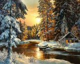 AOOKMIYA 218-378 Painting By Number Winter Landscape Home Decor For Unique Gift