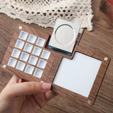 AOOKMIYA Travel Portable Empty Walnut Watercolor Palette Set Magnetic Clip 15 Grid Paint Box Student Sketching Painting Art Supplies