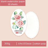 AOOKMIYA Cotton Pulp Blank Stamps Watercolor Paper 300g Stamps Postcards Ticket Stubs Portable Sketch Drawing Art Supplies