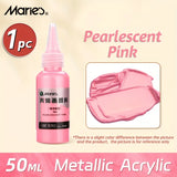 AOOKMIYA 1pc Marie's Pearlescent Pink Acrylic Pigment,Brightly Colored,50ml/1.69oz for Rock,Wood,Glass,Artists,Painting Enthusiasts