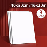 AOOKMIYA 3 Pack Canvas Panels, Blank Board Panels for Acrylic, Oil, Watercolor, Tempera Painting,Primed Acid-Free for Students,Adults