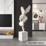Creative Art Moon light Angel Sculpture with Ambient Lamp Large Luxury Figure Modern 150cm Home Living Room Decor Floor statue