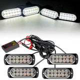 4 in 1 LED Warning Strobe Light 12V 24V Car Grille Emergency Flash Police Signal Lamps Auto Stroboscope for Truck Offroad SUV