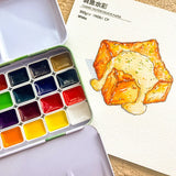 AOOKMIYA German Schmink Watercolor Paint 48 Color Solid Trial Sub-packaging College-level Macaron Beginner Acuarela Painting Art Supplies