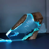 AOOKMIYA ART+ Creative Gifts New Creative Indoor Bedroom Office Table Decorations Ocean Art Crafts Luminous Tabletop Lamp Custom Epoxy Resin Night Light Gift