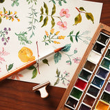 AOOKMIYA 24color Watercolor Paint with Palette Rich Colors Easy To Smudge Outdoor Sketching Professional Painting Manicure Design Gift  AOOKMIYA.COM