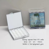 AOOKMIYA Portable Mini Travel Watercolor Paint Box Empty Palette Retro Exquisite Small Square Box Student Painting Art Supplies